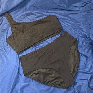 Black One-Shoulder Bikini Set